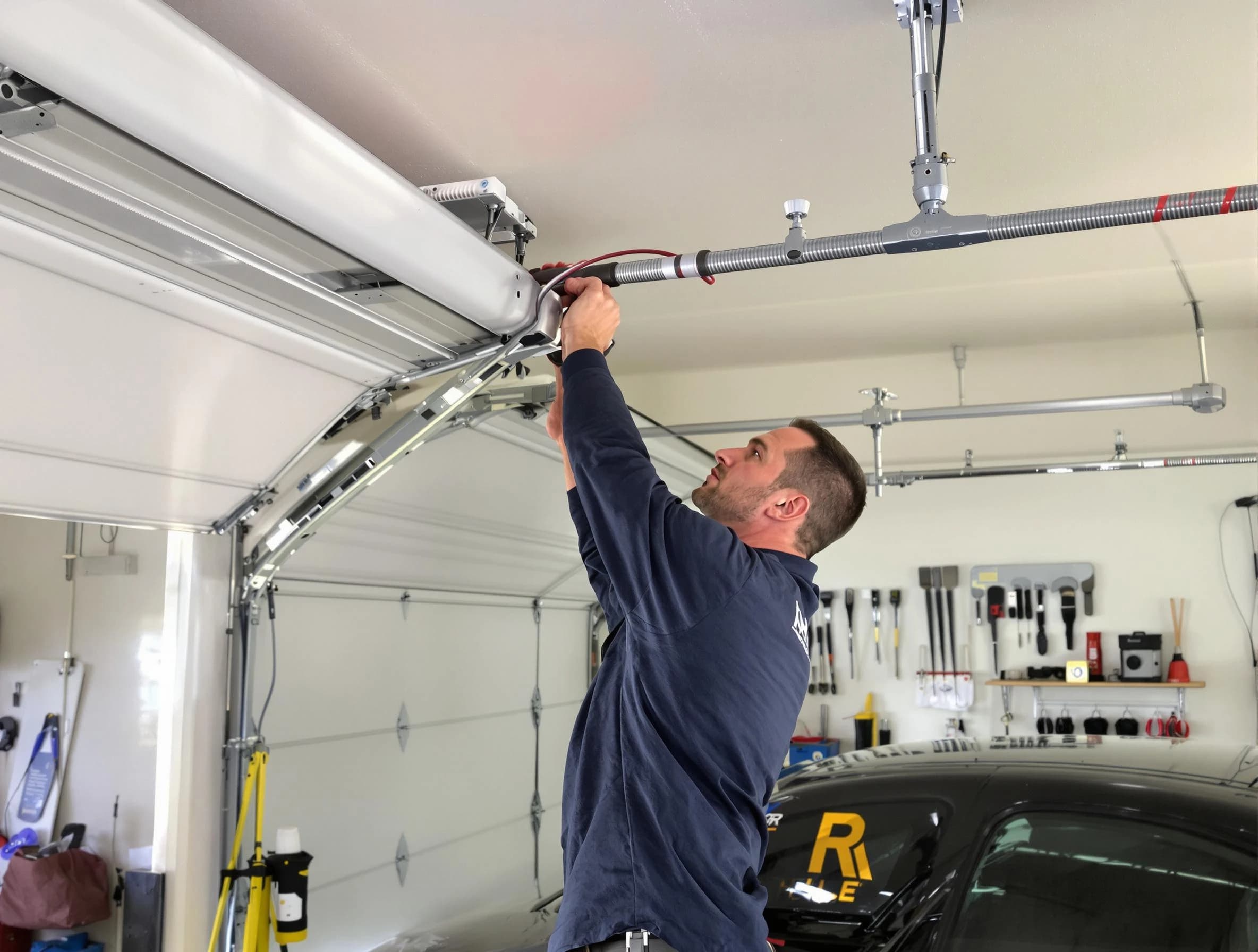 Hillsborough Garage Door Repair technician performing garage door cable repair in Hillsborough