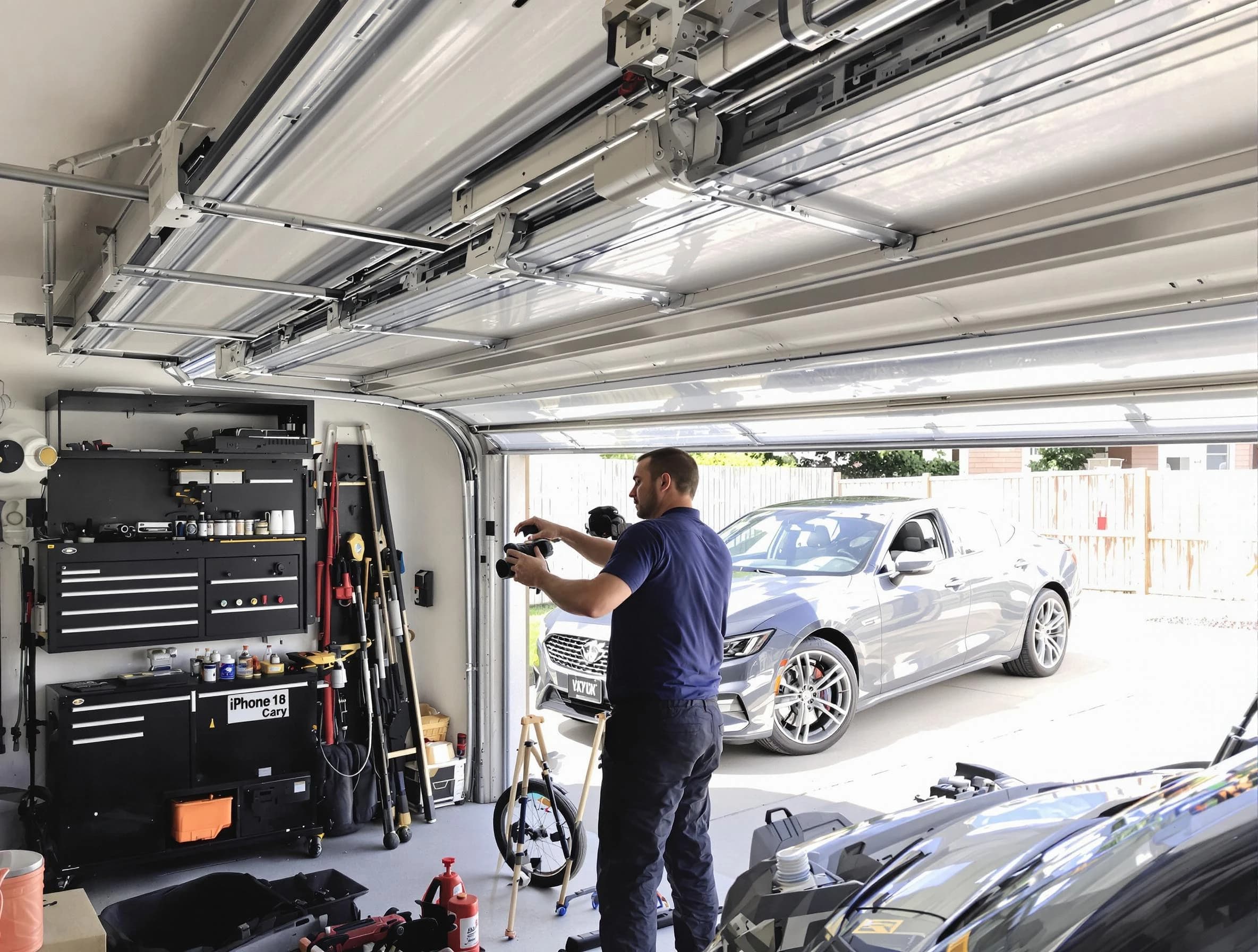 Hillsborough Garage Door Repair technician fixing noisy garage door in Hillsborough