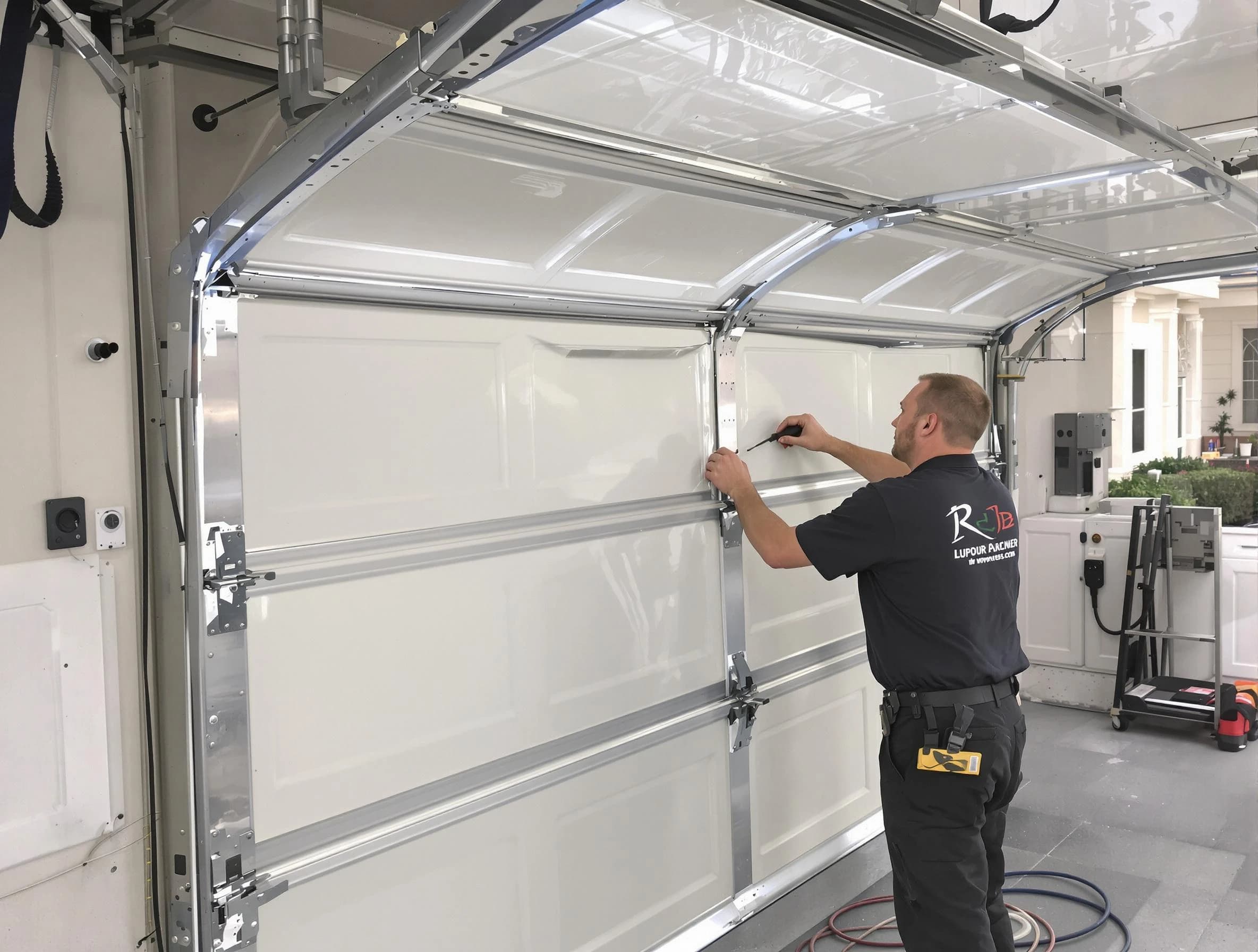 Hillsborough Garage Door Repair professional performing panel repair in Hillsborough