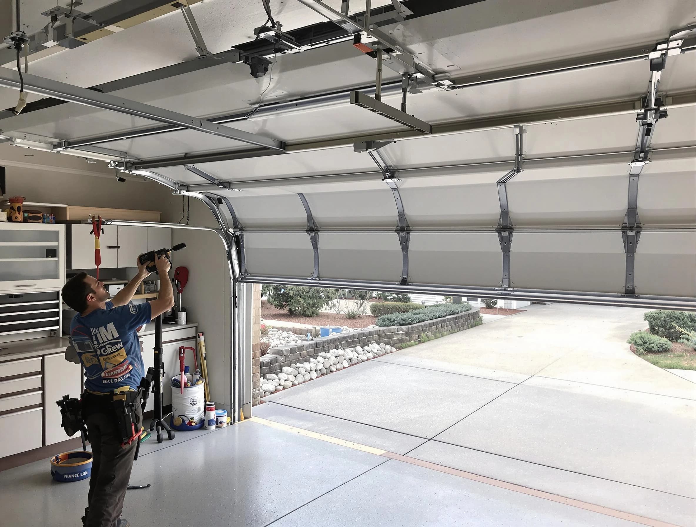 Garage door track repair service by Hillsborough Garage Door Repair in Hillsborough