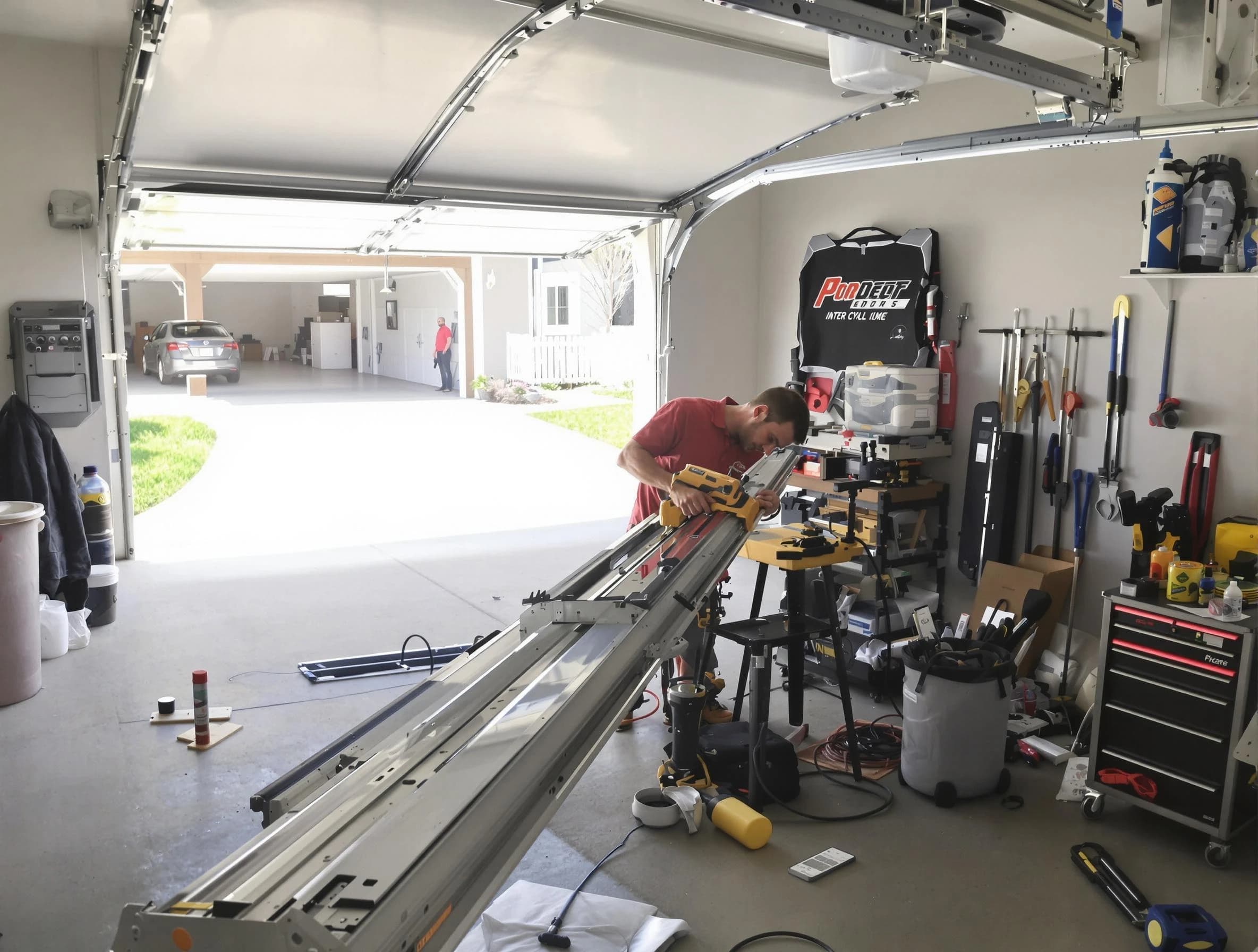 Hillsborough Garage Door Repair expert performing track repair in Hillsborough